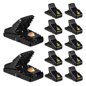 Mouse Traps 12-Pack, Indoor Outdoor Use, Small Mice Catchers, Reusable Mice Trap